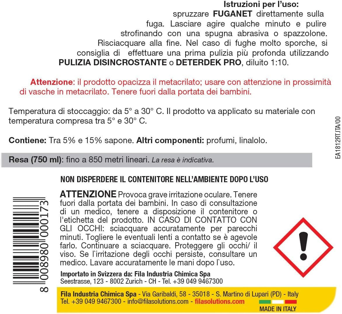 Fila Fuganet Ml.750 Detergente Per Fughe