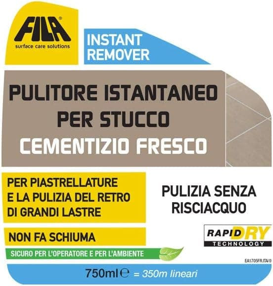 Fila Instant Remover Ml.750 Pulitore Istantaneo Per Stucco Cementizio Fresco