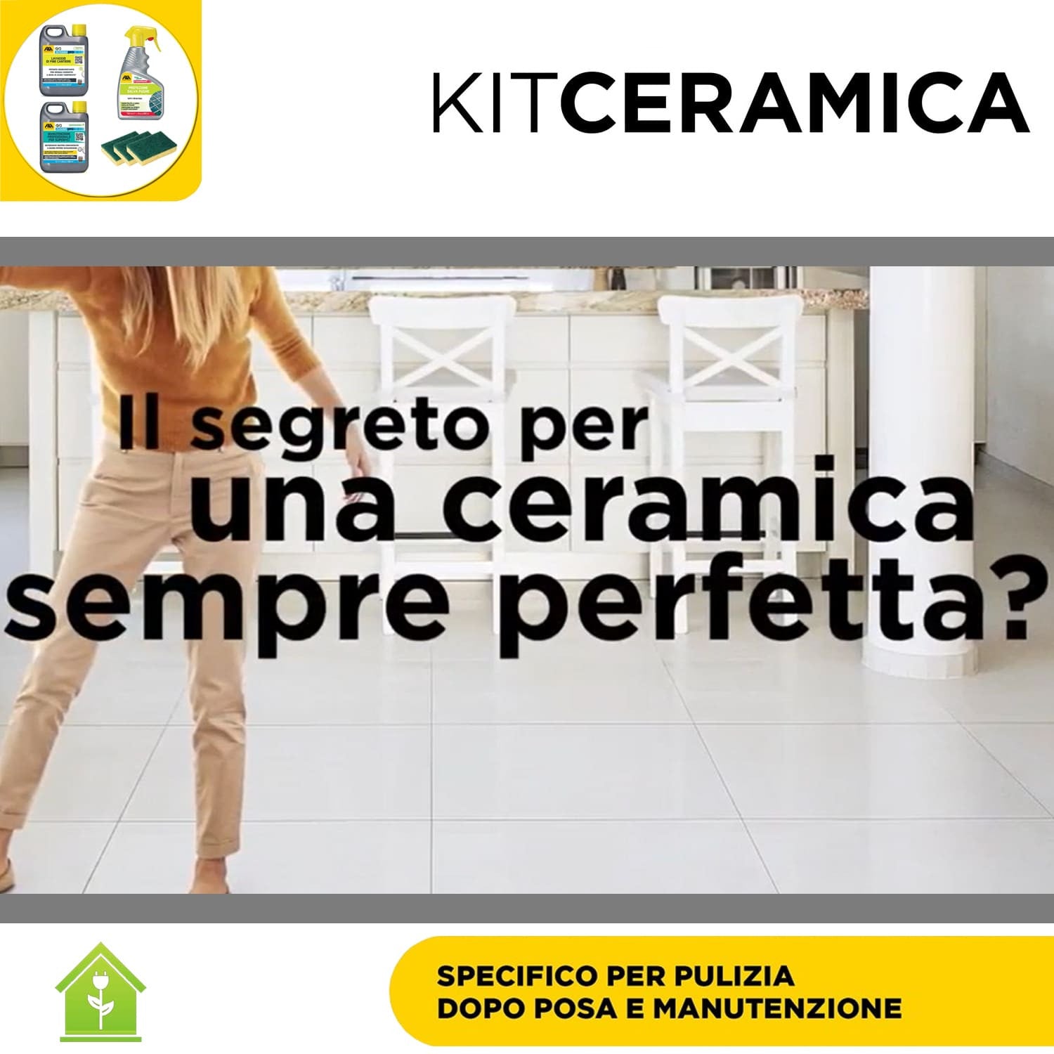 Fila Kit Ceramica Kit Specifico Per Pulizia Dopo Posa E Manutenzione - Kit Da 4 Pz