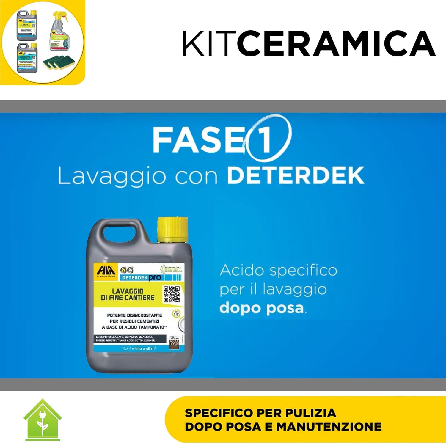 Fila Kit Ceramica Kit Specifico Per Pulizia Dopo Posa E Manutenzione - Kit Da 4 Pz