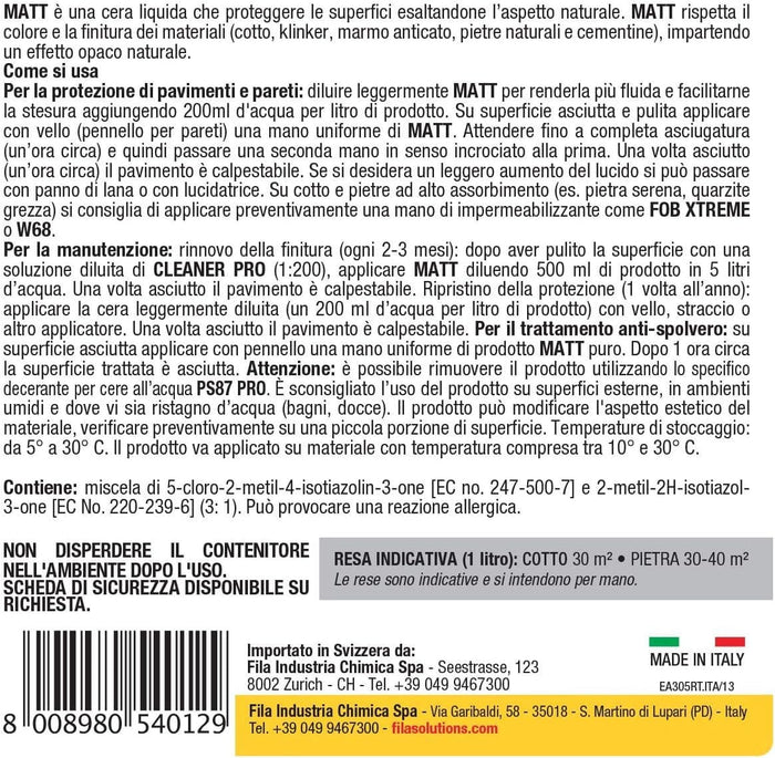 Fila Matt Lt.5 Cera Protettiva A Effetto Naturale