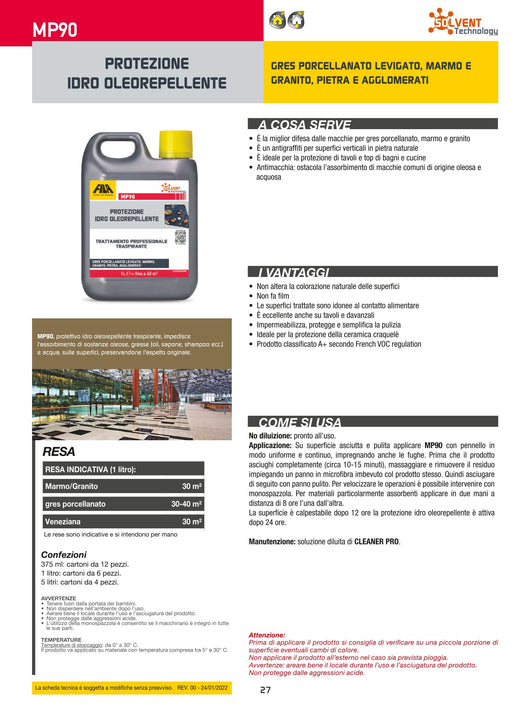 Fila Mp90 Ml.375 Protettivo Antimacchia Superfici Lucide Base Solvente