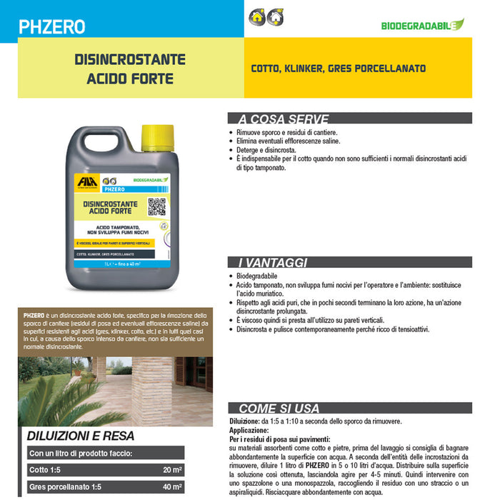 Fila Ph Zero Lt.1 Disincrostante Acido Forte