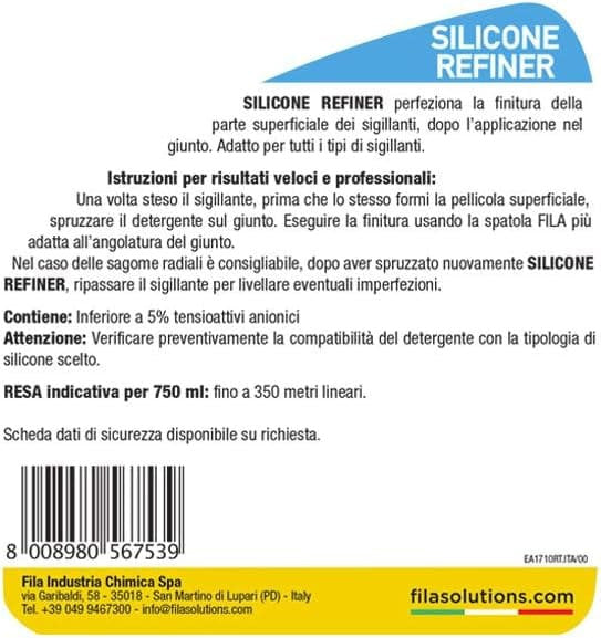 Fila Silicone Refiner Ml.750 Lisciante Per La Finitura Del Silicone Fresco
