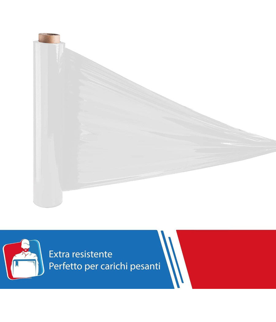 Film Estensibile Pellicola Bianca Rotolo Manuale Per Imballaggi 160mx23myx50cm         