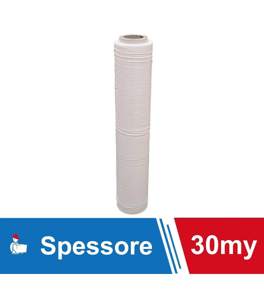 Film Estensibile Pellicola Bianca Rotolo Manuale Per Imballaggi 160mx23myx50cm         