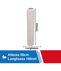 Film Estensibile Pellicola Bianca Rotolo Manuale Per Imballaggi 160mx23myx50cm         