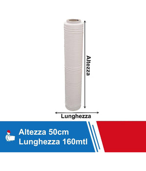 Film Estensibile Pellicola Bianca Rotolo Manuale Per Imballaggi 160mx23myx50cm         