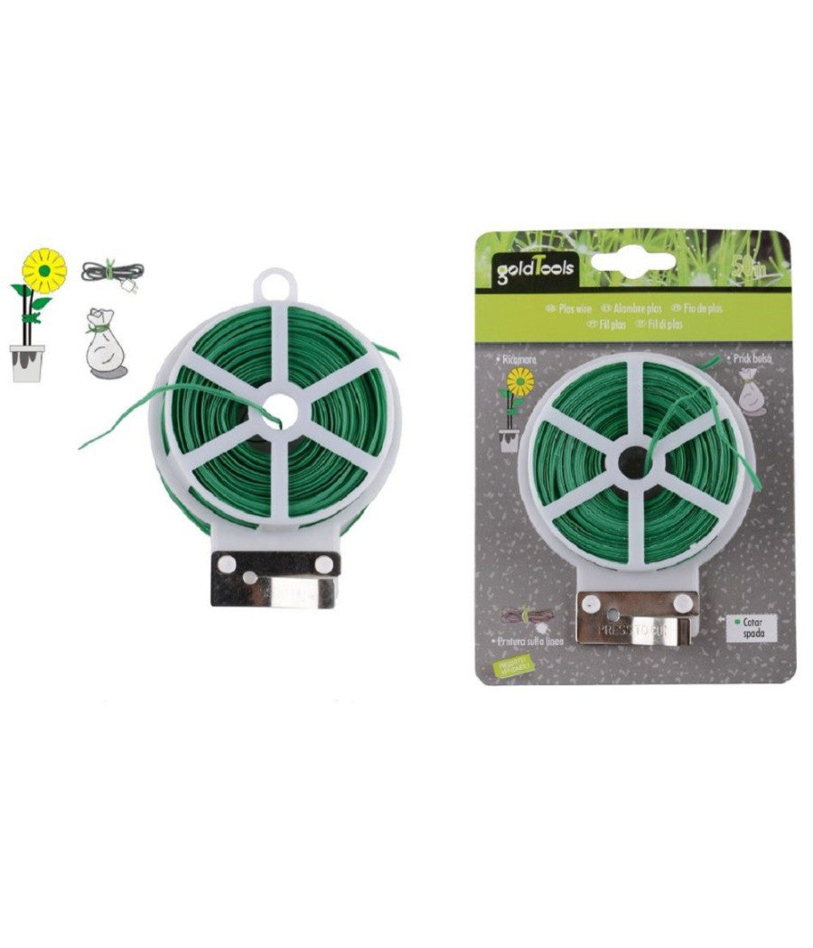 Filo Di Ferro Plastificato Con Anima Ferro Per Giardino Giardinaggio 50 Mt 90133         