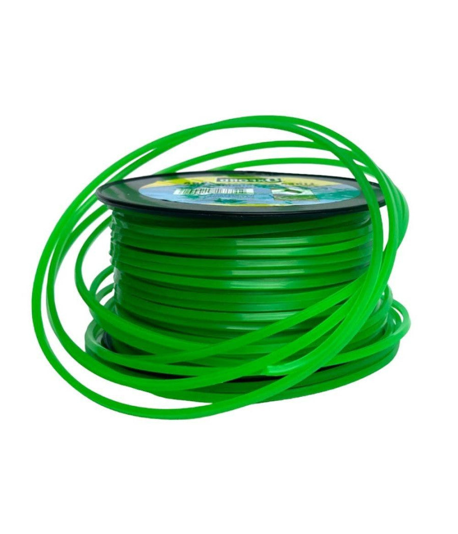 Filo Per Decespugliatore Quadrato 5 Mm Bobina 100mt Taglaerba Cavo Matassa Verde         