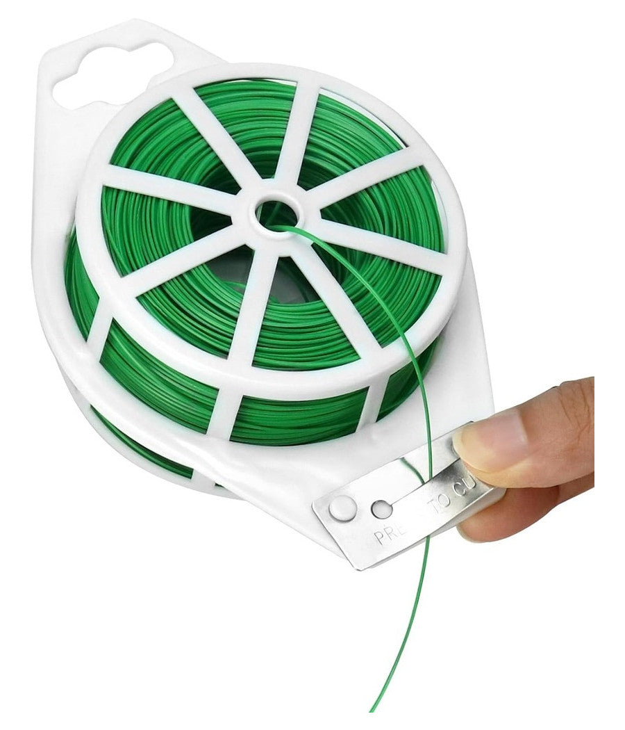 Filo Per Rilegatura Verde Con Taglierina Integrata 60 Metri Per Piante Fiori         