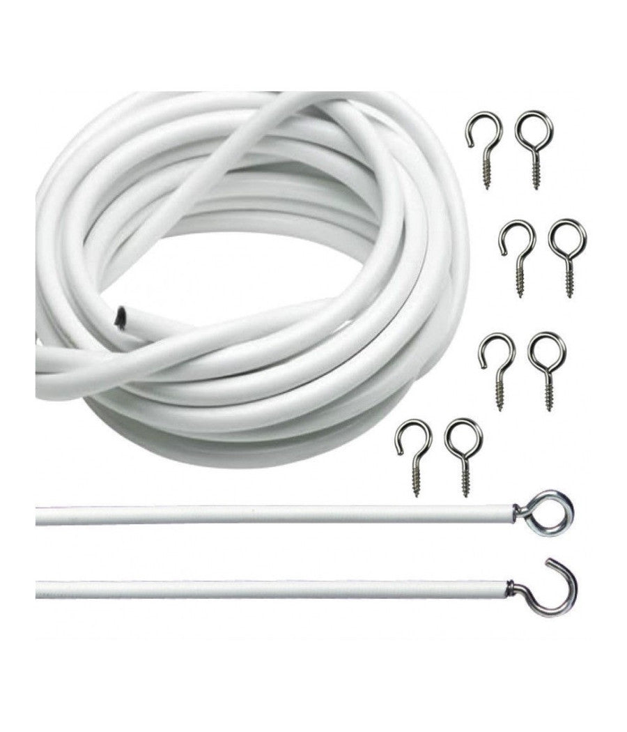 Filo Per Tende Di Tulle Lunghezza Fino A 4 Metri Con Ganci Occhielli Finestra         