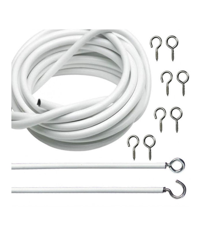 Filo Per Tende Di Tulle Lunghezza Fino A 4 Metri Con Ganci Occhielli Finestra         