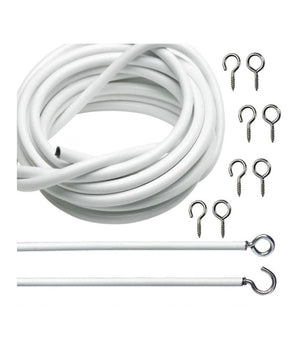 Filo Per Tende Di Tulle Lunghezza Fino A 5 Metri Con Ganci Occhielli Finestra         