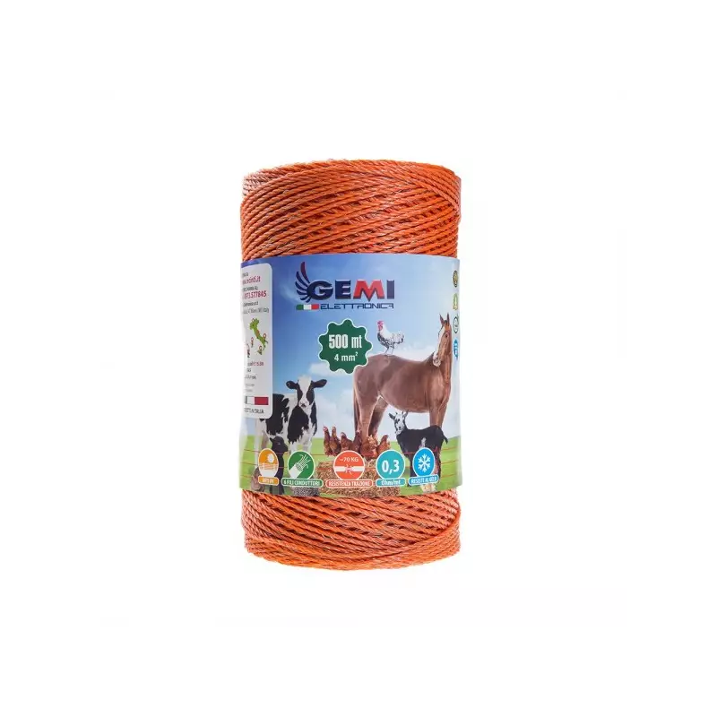 Kit completo per recinto elettrico - 1x Elettrificatore 220V + 1x Filo 500 MT 4 Mm² + 100pz isolatori per pali in ferro