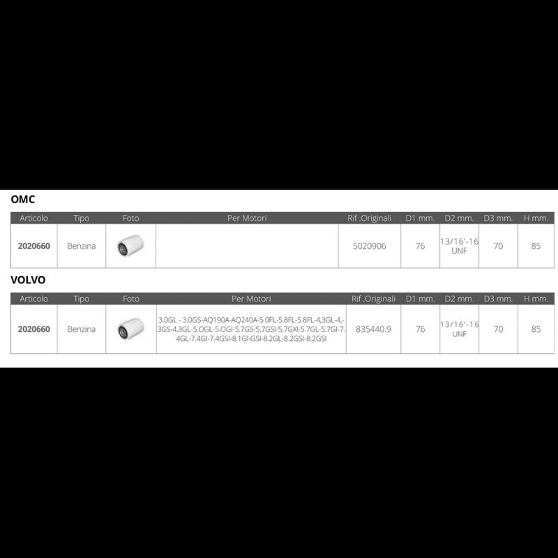 FILTRO BENZINA OMC  VOLVO