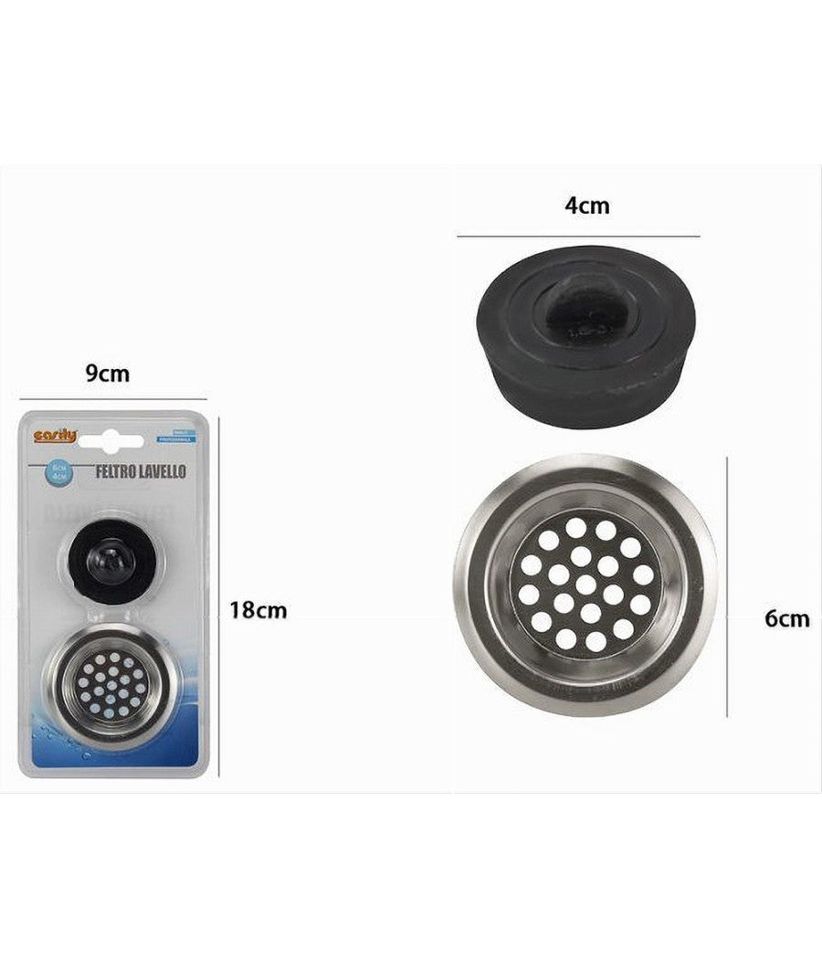 Filtro Con Tappo Per Lavello Lavandino Lavabo Rubinetteria Bagno Cucina 10395         