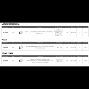 FILTRO OLIO MERCRUISER VOLVO