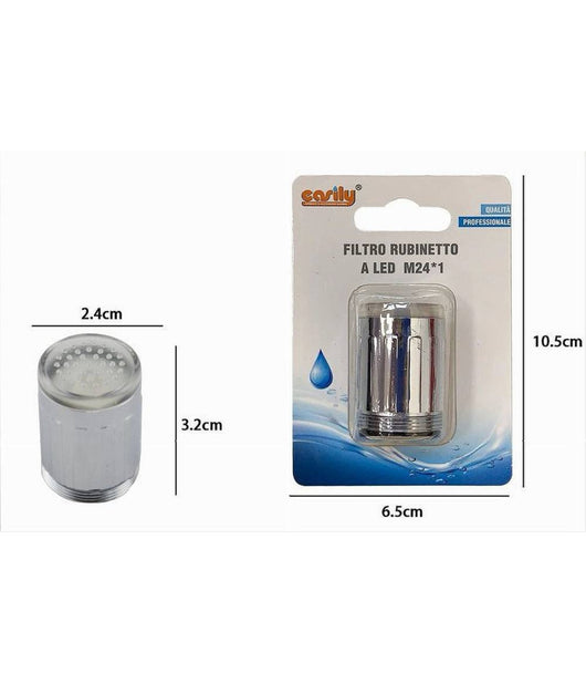 Filtro Rubinetto A Led M24*1 Aeratore Rompigetto Per Lavello Cucina Bagno 69175         
