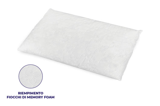 Cuscino 40x70 in fiocco di Memory Foam – Traspirante e Anallergico
