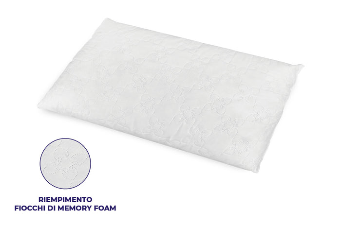 Cuscino 40x70 in fiocco di Memory Foam – Traspirante e Anallergico
