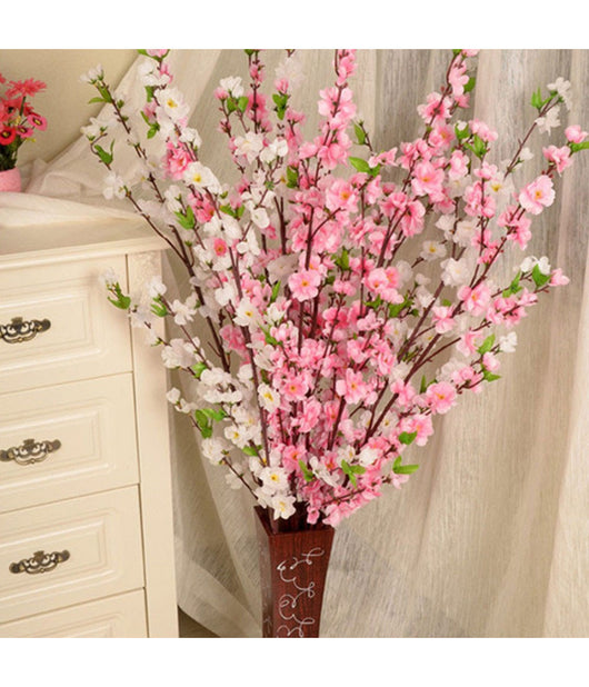 Trade Shop - Fiori Di Pesco Finti Artificiali Primavera Decorazione Interno Esterno 100 Cm -