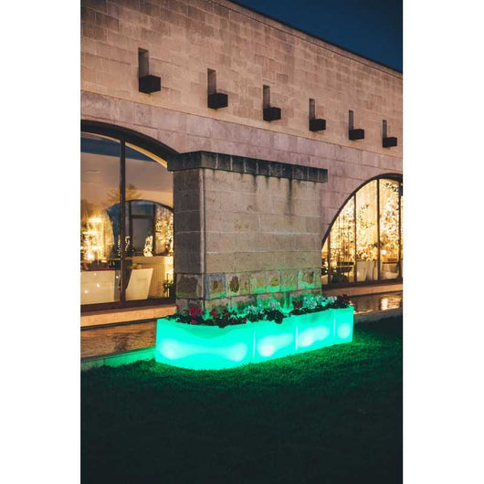 Fioriera Angolare Flowerpot Luce Verde in Polimero Monacis - Cm 160X35X50 H