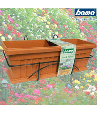 Fioriera Da Balcone Ringhiera 40cm Balconetta Con Supporto E Sottovaso Completa         