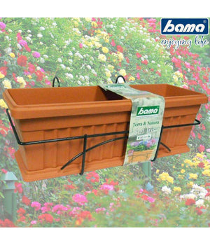 Fioriera Da Balcone Ringhiera 50cm Balconetta Con Supporto E Sottovaso Completa         