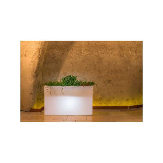 Fioriera Luce in Polimero Monacis Flowerpot Bright cm. 80X35 h 50 Led Multicolor con Batteria