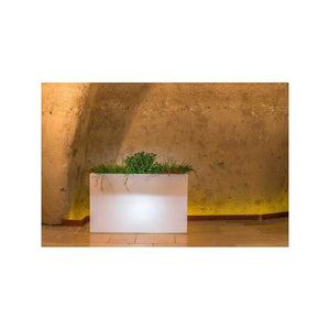 Fioriera Luce in Polimero Monacis Flowerpot Bright cm.80X35 h 50 Luce Bianca