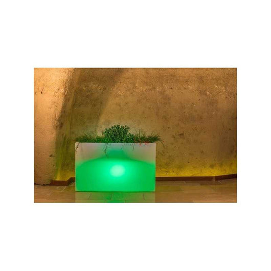 Fioriera Luce in Polimero Monacis Flowerpot Bright cm.80X35 h 50 Luce Verde