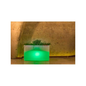 Fioriera Luce in Polimero Monacis Flowerpot Bright cm.80X35 h 50 Luce Verde