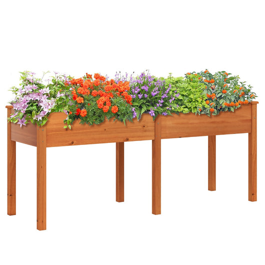 Fioriera rialzata con pannello divisore fori di drenaggio per giardinaggio per giardino, Fioriera da giardino rialzata balcone Giallo-Fioriere