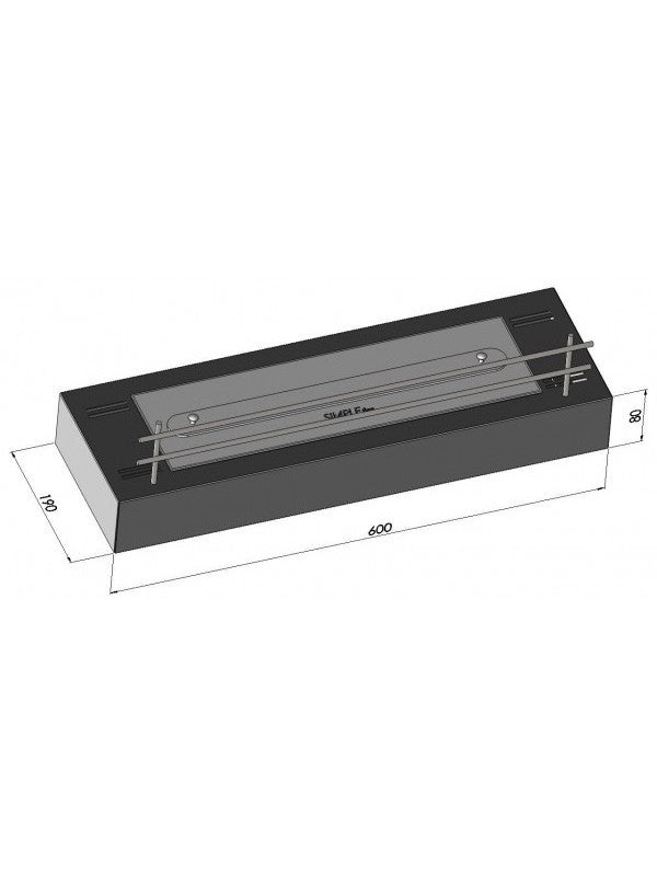 FIREBOX 600 - Biocamino da appoggio nero opaco, inserto a bioetanolo freestanding - senza Vetro - Capienza Bruciatore 1L