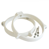 First 125mm collare bianco fermatubo a muro blister con 2pz per tubi tondi aerazione cappa