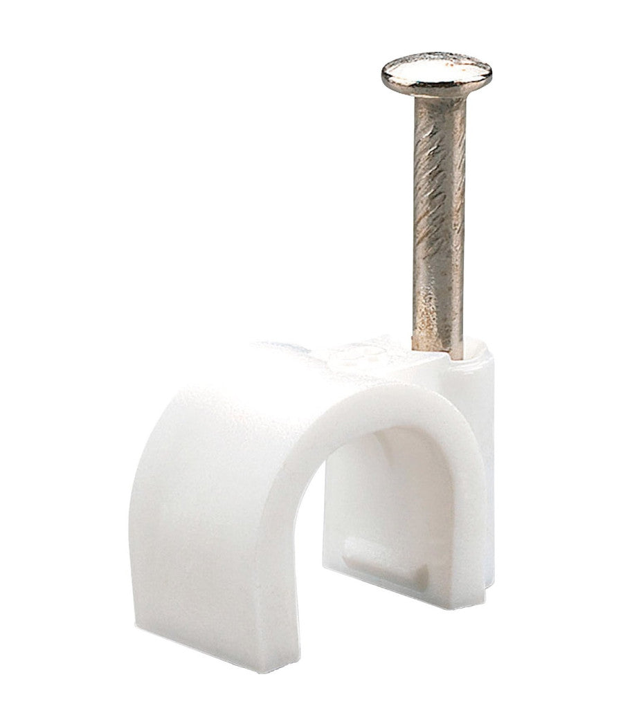 Fissacavi Con Chiodo In Acciaio Da 6 A 12 Mm Confezione Da 100pz Colore Bianco         