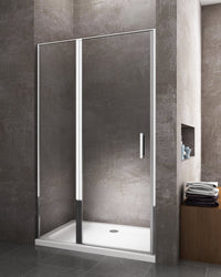 Porta doccia vetro 6 mm apertura battente con fisso in linea Altezza 190 regolabile 97-100 