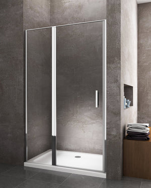 Porta doccia vetro 6 mm apertura battente con fisso in linea Altezza 190 regolabile 97-100 