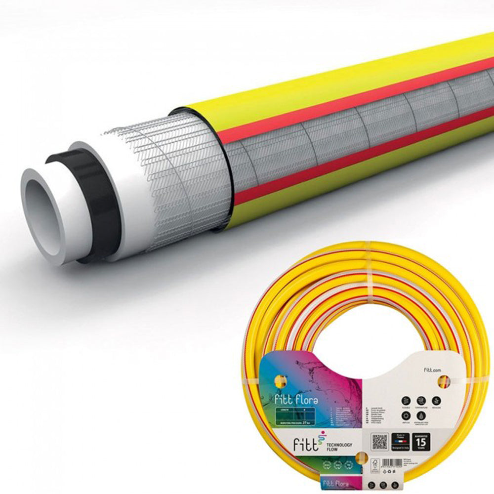 TUBO GIARDINO IRRIGAZIONE 5 STRATI GIARDINAGGIO Ø3/4"-19mm L.25m FITT FLORA