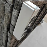 Baule da Giardino in Rattan PE con Rivestimento Interno in Tessuto Impermeabile, 76x45x48 cm, Grigio