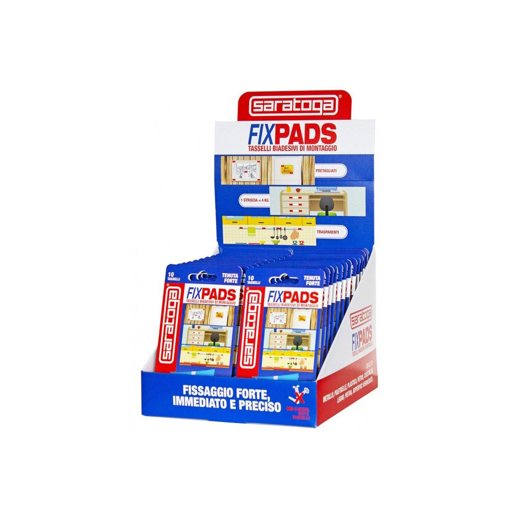 Fix pads 10 tasselli trasparenti biadesi di montaggio da 2x4cm a tenuta forte