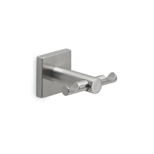 Appendiabiti doppio da muro in acciaio inox AISI 304 e Cromall FJ26 Gedy serie FUJI Satinato