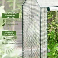 Serra da Giardino con Copertura in PE, 2 Zone Separate e Porte Avvolgibili, 100x80x150cm