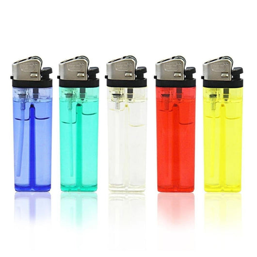 Trade Shop - Flame Classic Accendini Trasparenti In Espositore Da 50 Pezzi Colori Assortiti -