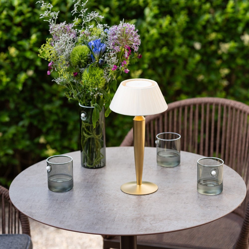 Lampada da Tavolo Ricaricabile Flaminia Zafferano Led Touch - Design Classico Senza Fili Oro