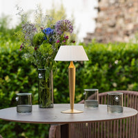 Lampada da Tavolo Ricaricabile Flaminia Zafferano Led Touch - Design Classico Senza Fili Oro