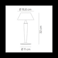 Lampada da Tavolo Ricaricabile Flaminia Zafferano Led Touch - Design Classico Senza Fili Bronzo