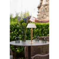 Lampada da Tavolo Ricaricabile Flaminia Zafferano Led Touch - Design Classico Senza Fili Bronzo