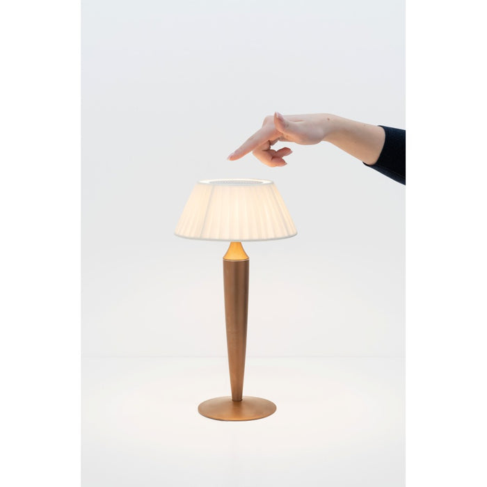 Lampada da Tavolo Ricaricabile Flaminia Zafferano Led Touch - Design Classico Senza Fili Bronzo